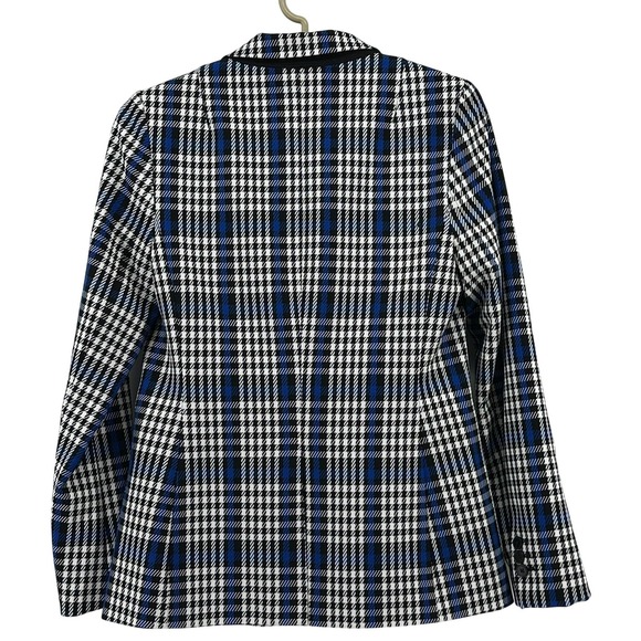 Banana Republic Womens Sz 4 Tailored Blazer/Jacket Blue White Black Plaid NEW! - Picture 3 of 16